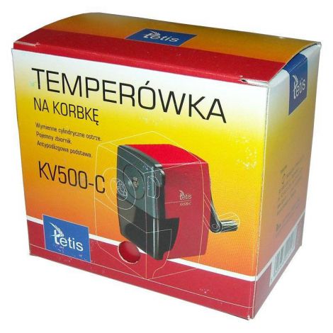Temperówka na korbkę Tetis czerwona - 2